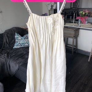 Ivory/cream sundress with floral detail & beading